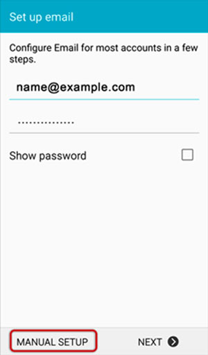 Setup CORP.MAIL.RU email account on your Android Phone Step 1