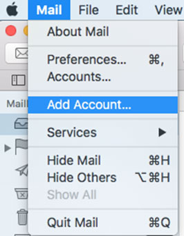 Setup SPEEDYMAIL.ORG email account on your Appie Mail Step 1