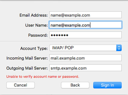 Setup 50MAIL.COM email account on your Apple Mail 4