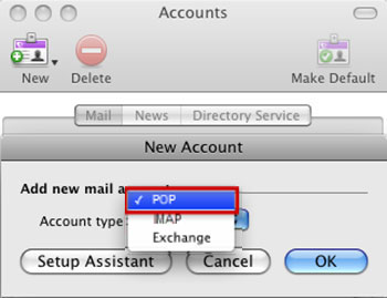 Setup NCABLE.NET.AU email account on your Entourage Step 3