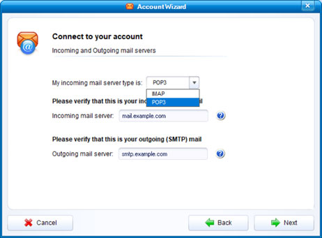 Setup SFR.FR email account on your IncrediMail Step 5