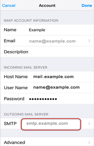Setup ONLINE.NO email account on your iPhone Step 12