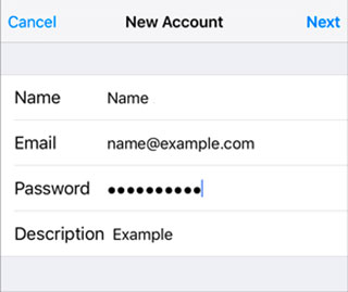 Setup GMX.INFO email account on your iPhone Step 7