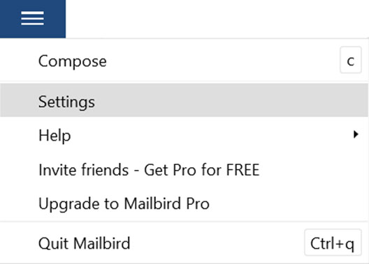 Setup GBTA.NET email account on your MailBird Lite Step 1