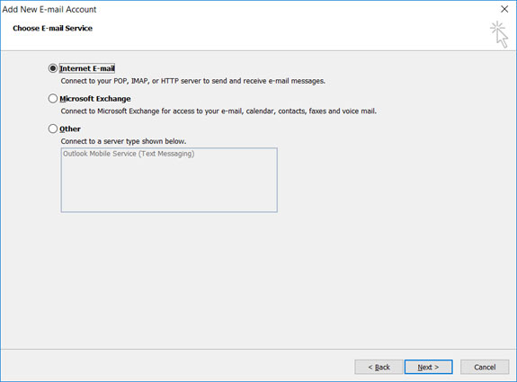 Setup HISPEED.CH email account on your Outlook 2007 Manual Step 5