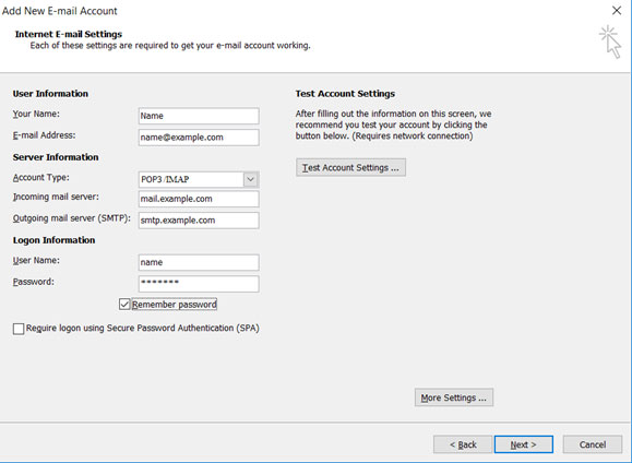 Setup EIRCOM.NET email account on your Outlook 2007 Manual Step 6