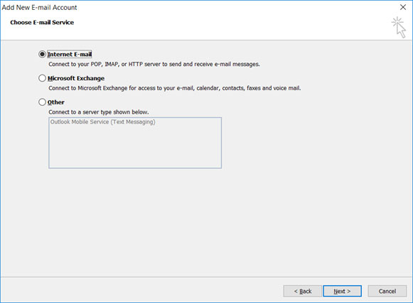 Setup ONLINE.NO email account on your Outlook 2010 Manual Step 4