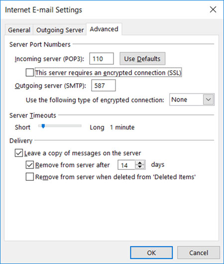 Setup WARPMAIL.NET email account on your Outlook 2010 Manual Step 7