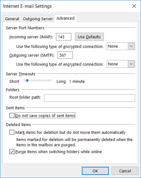 Setup ELMORE.RR.COM` email account on your Outlook 2010 Manual Step 8
