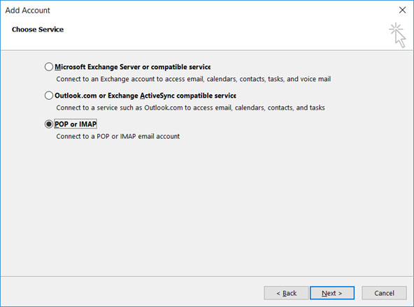 Setup ONLINE.NO email account on your Outlook 2013 Manual Step 3