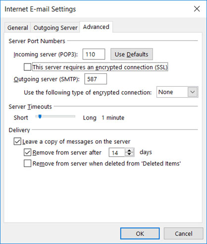 Setup ORANGE.NET.BW email account on your Outlook 2013 Manual Step 6