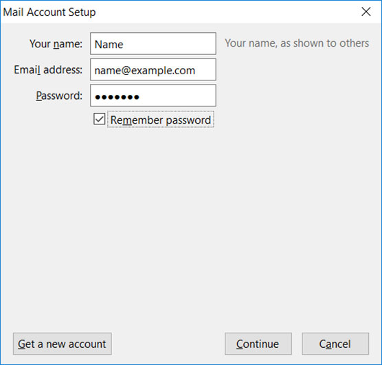 Setup GMX.TM email account on Thunderbird email client Step 3
