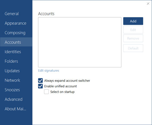 Setup MTAONLINE.NET email account on your MailBird Lite Step 2
