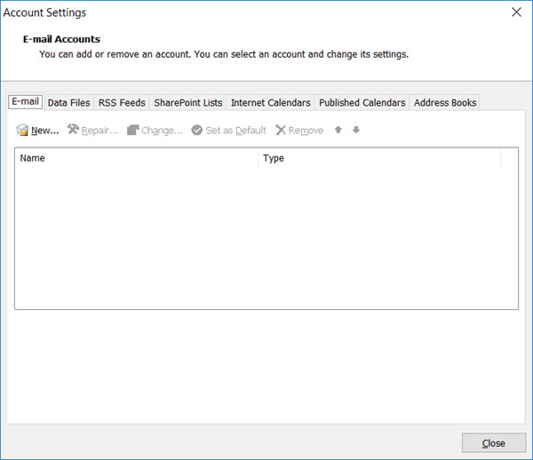Setup YANDEX.BY email account on your Outlook 2010 Step 2